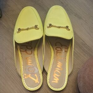 Sam Edelman Lemon Yellow Flats with Gold Accent